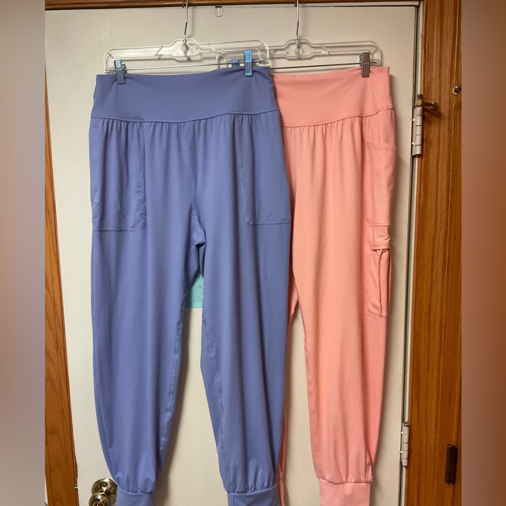 Blue and Pink Jogger Pants Two Pairs
